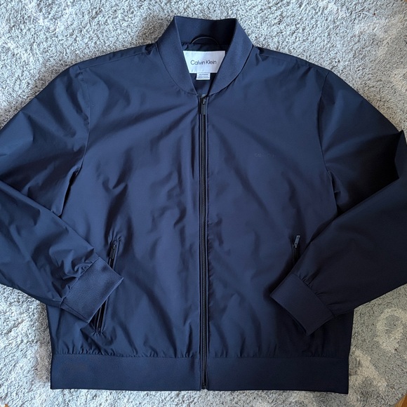 ✨$25✨Calvin Klein Matte Bomber Jacket | Navy Blue | XXL - Picture 2 of 9
